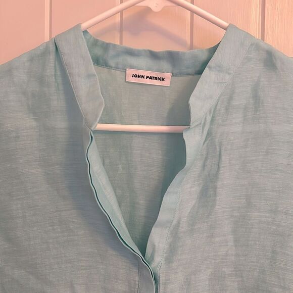 Organic by John Patrick 2 Piece Set Tunic Wide Leg Pant, 10, Turquoise - Picture 3 of 16